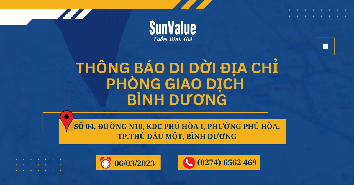 THÔNG BÁO DI DỜI ĐỊA CHỈ PHÒNG GIAO DỊCH BÌNH DƯƠNG