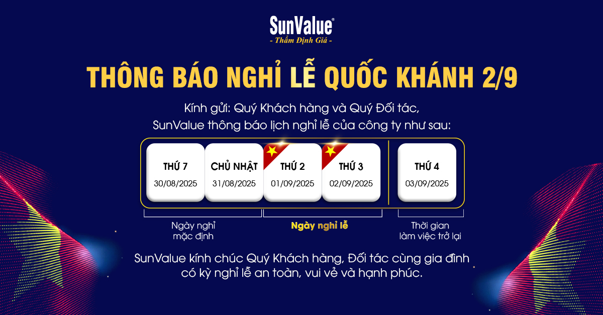 SUNVALUE THÔNG BÁO LỊCH NGHỈ LỄ QUỐC KHÁNH 2/9/2025