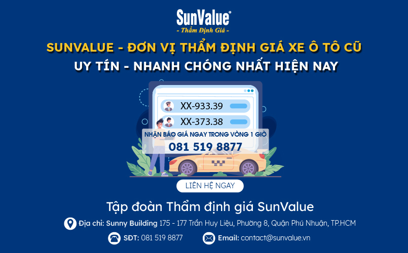 SunValue - Đơn vị thẩm định giá xe ô tô cũ uy tín nhất hiện nay