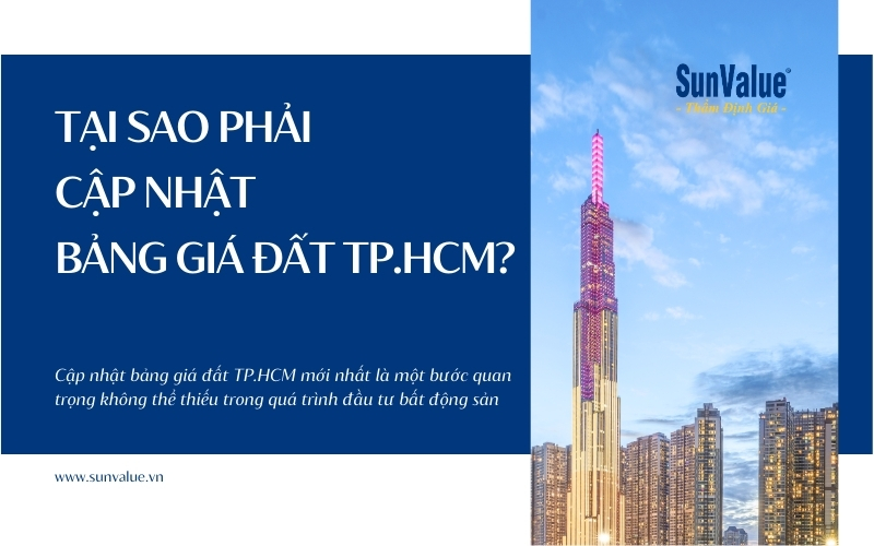 Tại sao phải cập nhật bảng giá đất TP.HCM