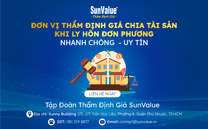 SunValue - Đơn vị thẩm định giá chia tài sản khi ly hôn đơn phương nhanh chóng, uy tín