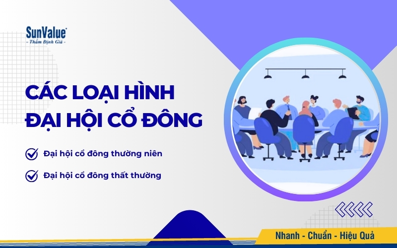 Đại hội cổ đông được chia thành hai loại chính: Đại hội cổ đông thường niên, Đại hội cổ đông bất thường