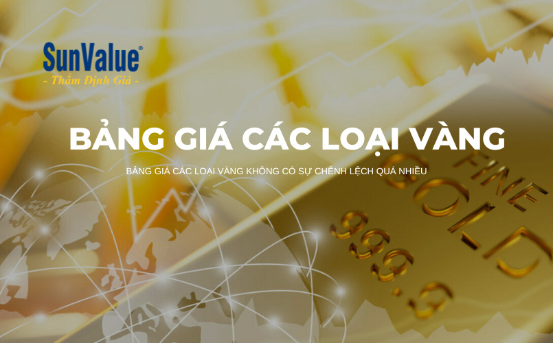 Bảng giá các loại vàng không có sự chênh lệch quá nhiều