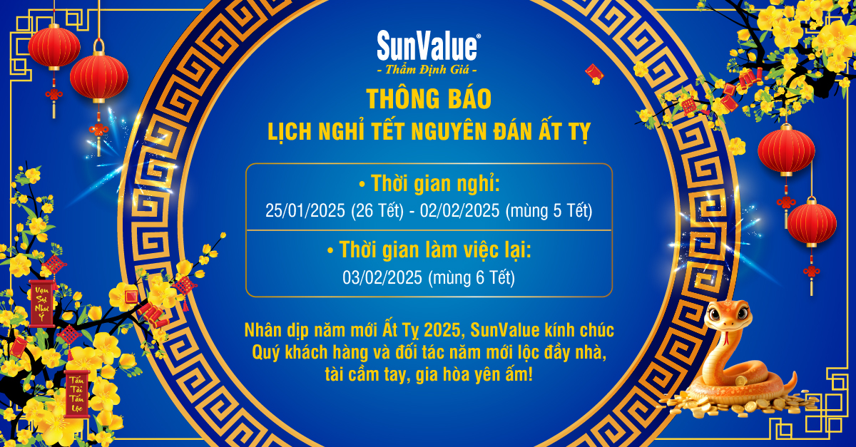 SunValue thông báo lịch nghỉ Tết Nguyên Đán 2025