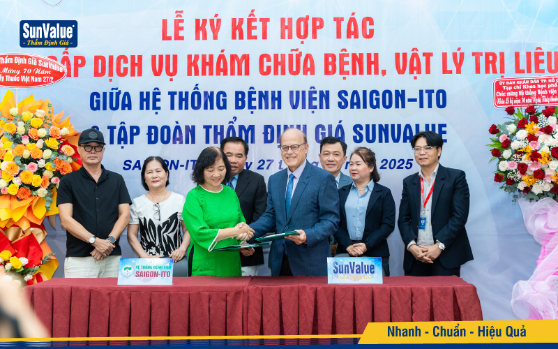Tập đoàn Thẩm định giá SunValue và Hệ thống Bệnh viện SAIGON-ITO đã chính thức ký kết hợp đồng hợp tác cung cấp dịch vụ khám chữa bệnh, vật lý trị liệu