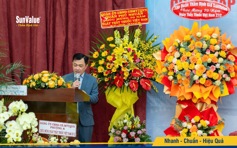 Ông Trương Thái Sơn - Chủ tịch Tập đoàn Thẩm định giá SunValue phát biểu tại lễ ký kết