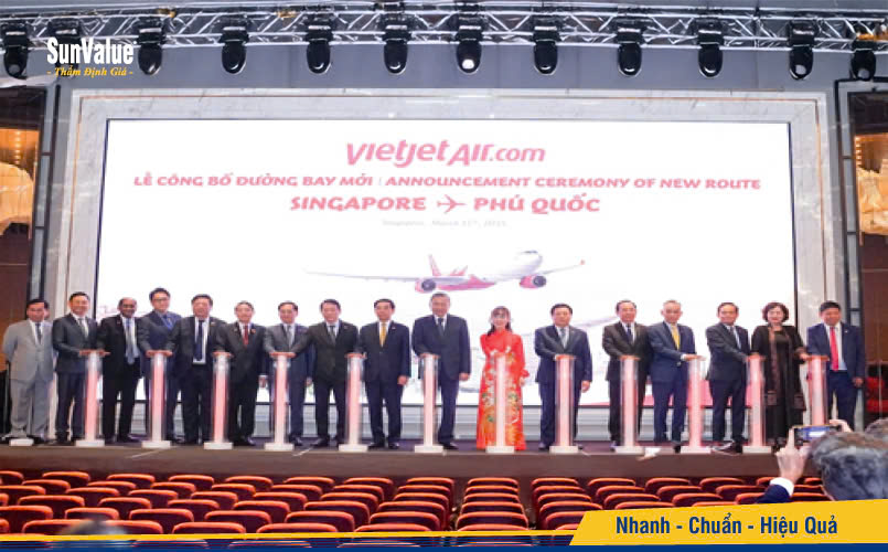 Nghi thức công bố mở đường bay thẳng Singapore – Phú Quốc của Vietjet, khai thác từ tháng 5/2025