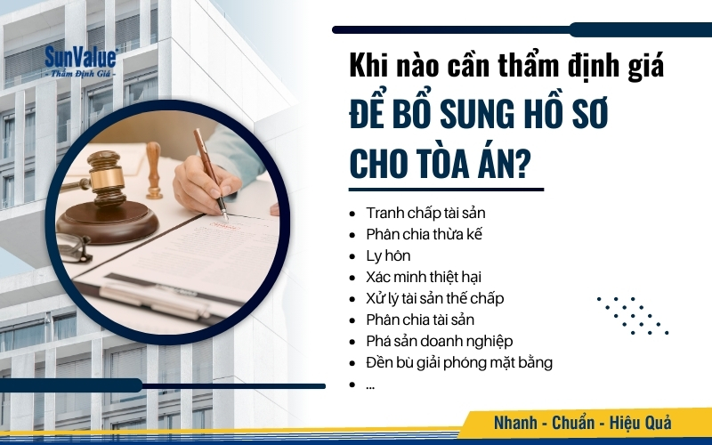 Khi nào cần thẩm định giá để bổ sung hồ sơ cho Tòa án