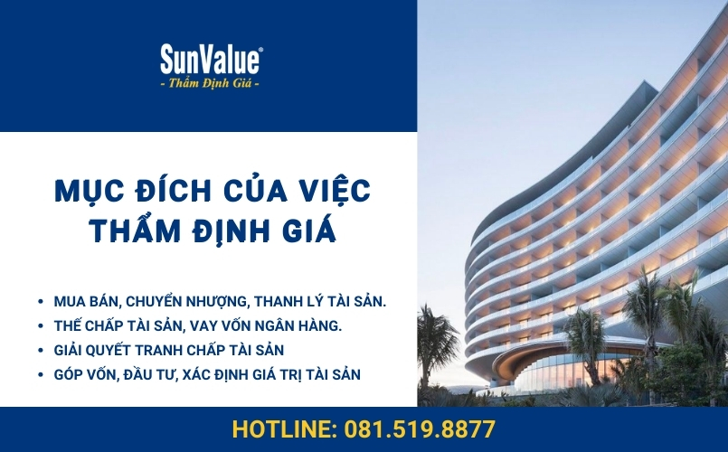 Mục đích của việc thẩm định giá 