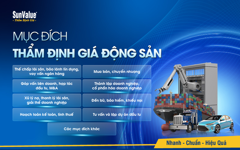Mục đích thẩm định giá động sản