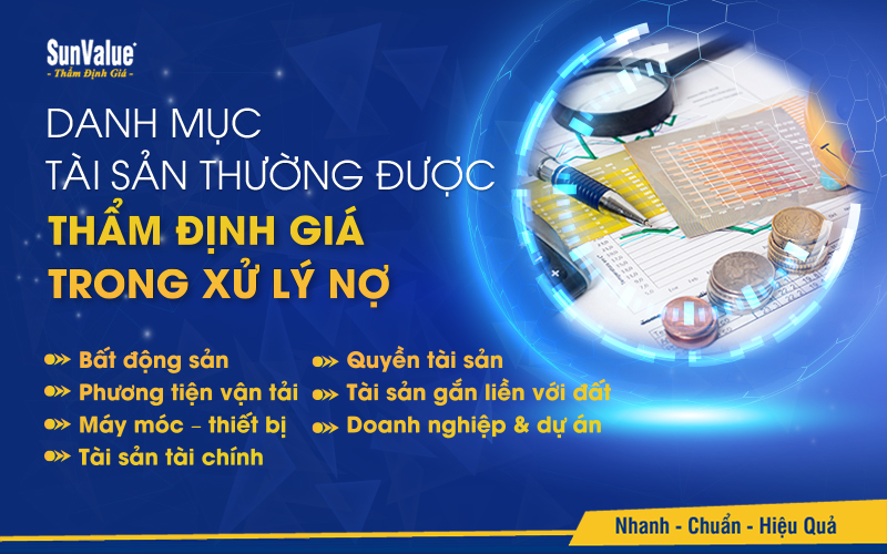 Danh mục tài sản thường được thẩm định giá trong xử lý nợ