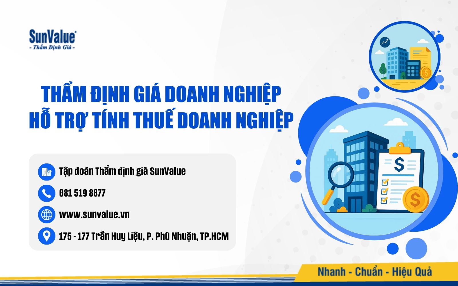 SunValue thẩm định giá doanh nghiệp hỗ trợ tính thuế doanh nghiệp chính xác & tối ưu